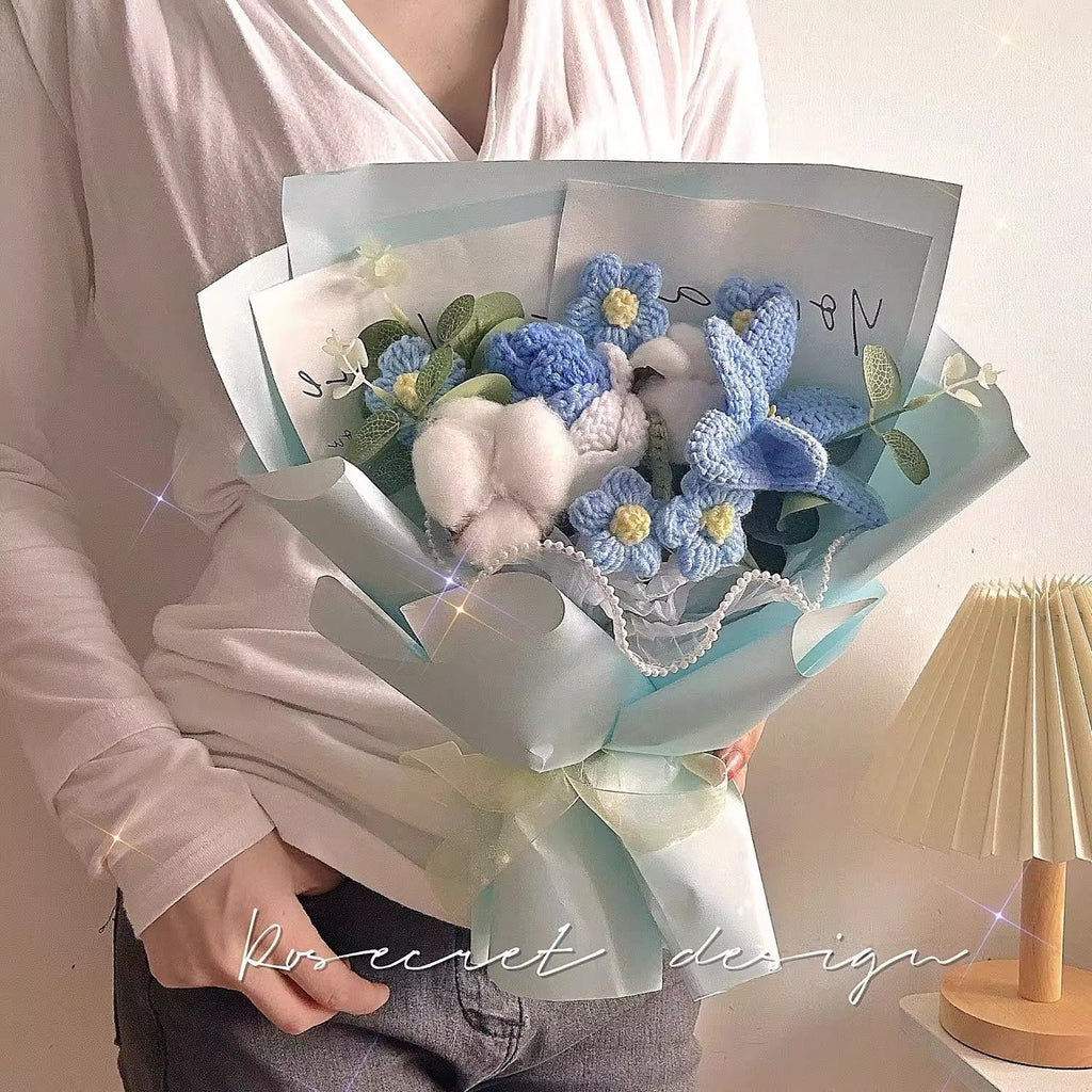 Premium Rose and tulip knitted bouquet